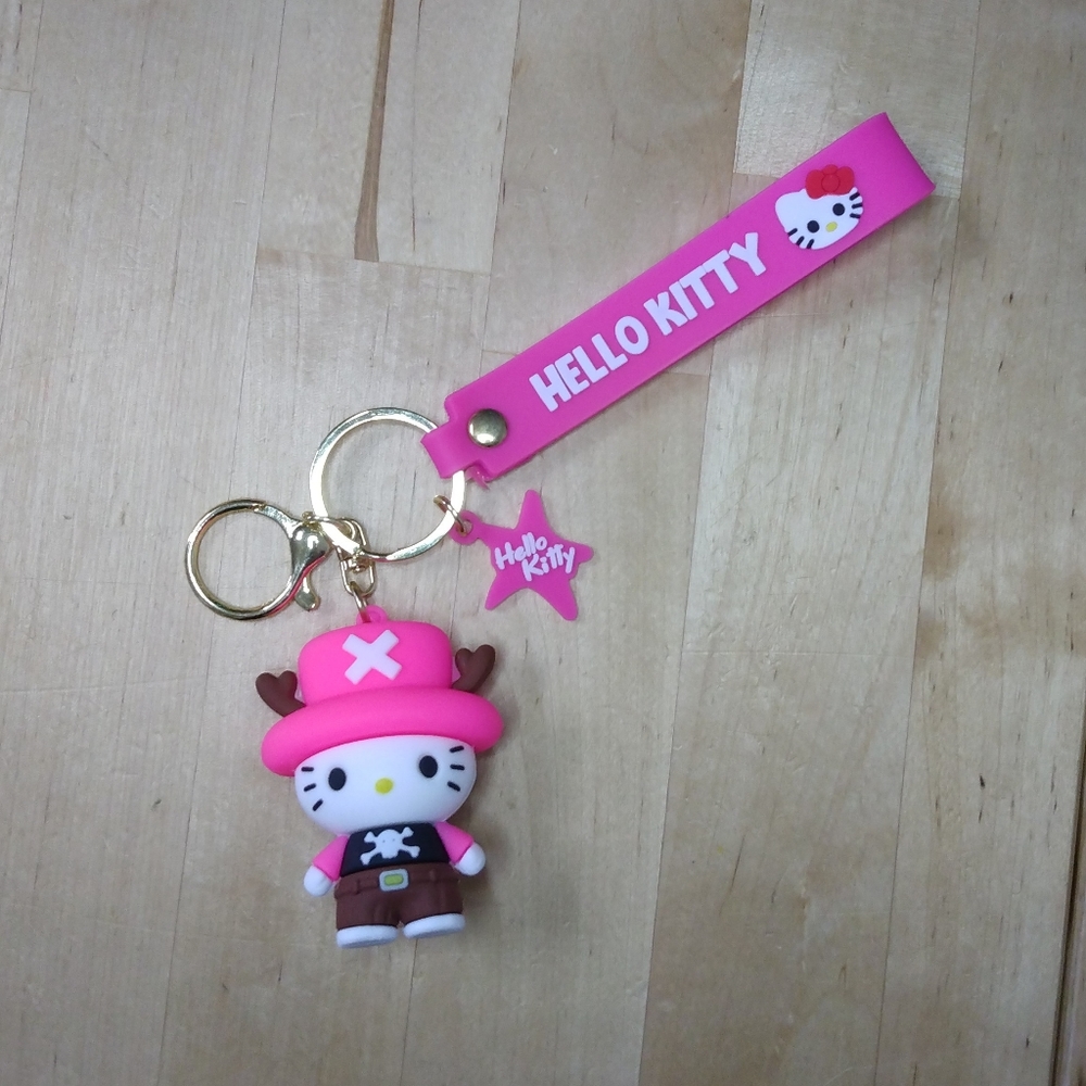 Hello Kitty Pink Skull Hat Keychain Sanrio